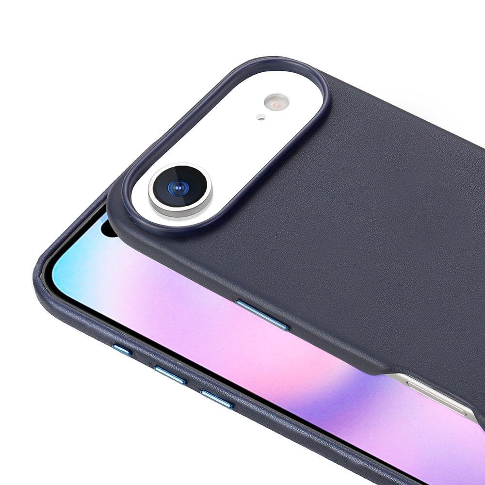 Apple iPhone 17 Air Kılıf M-safe Şarj Özellikli PU Deri Görünümlü Zore Kupra Kapak Mor