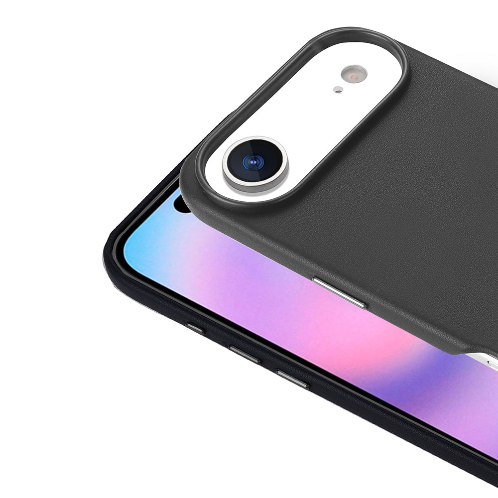 Apple iPhone 17 Air Kılıf M-safe Şarj Özellikli PU Deri Görünümlü Zore Kupra Kapak Lacivert