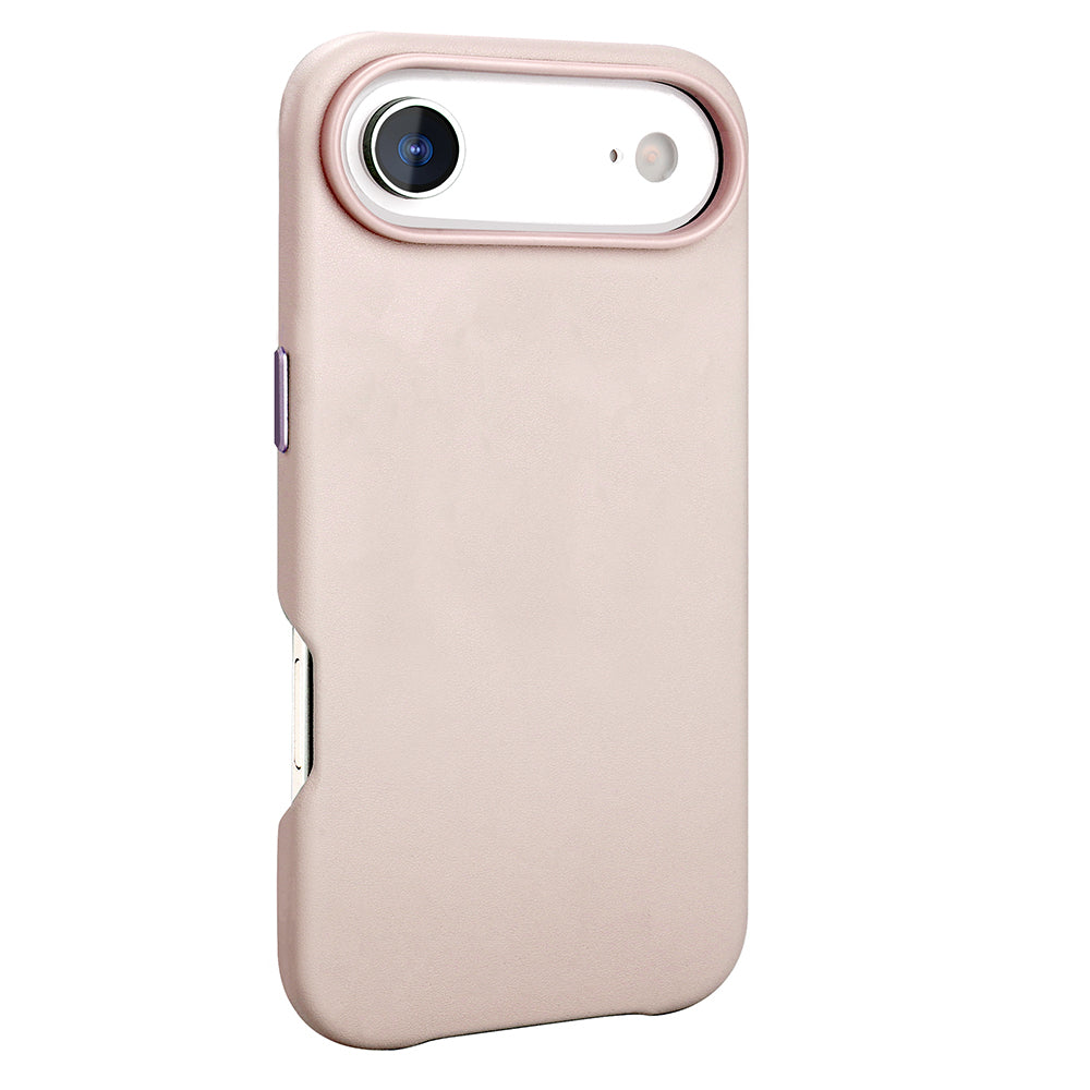 Apple iPhone 17 Air Kılıf M-safe Şarj Özellikli PU Deri Görünümlü Zore Kupra Kapak Mor