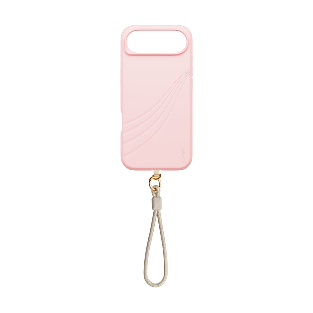 Apple iPhone 17 Air Kılıf M-safe Şarj Özellikli Soft Arka Yüzey Askı İpli Coehl Serina Kapak Krem