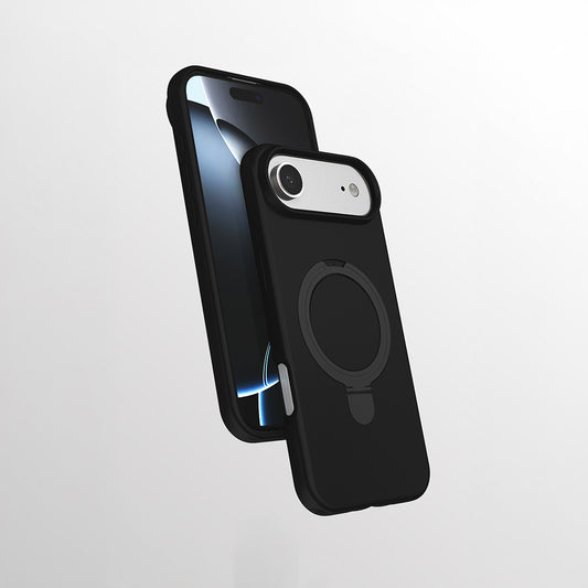 Apple iPhone 17 Air Kılıf M-safe Şarj Özellikli Standlı Zore Samara Kapak Siyah