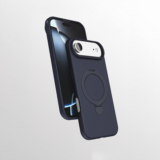 Apple iPhone 17 Air Kılıf M-safe Şarj Özellikli Standlı Zore Samara Kapak Lacivert