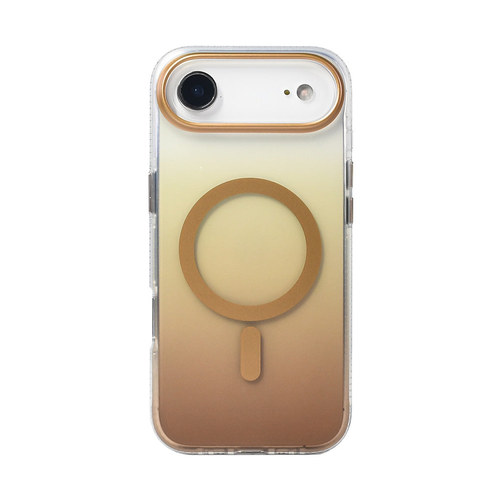 Apple iPhone 17 Air Kılıf M-safe Şarj Özellikli Transparan Renk Geçişli Zore Toros Kapak Rose Gold