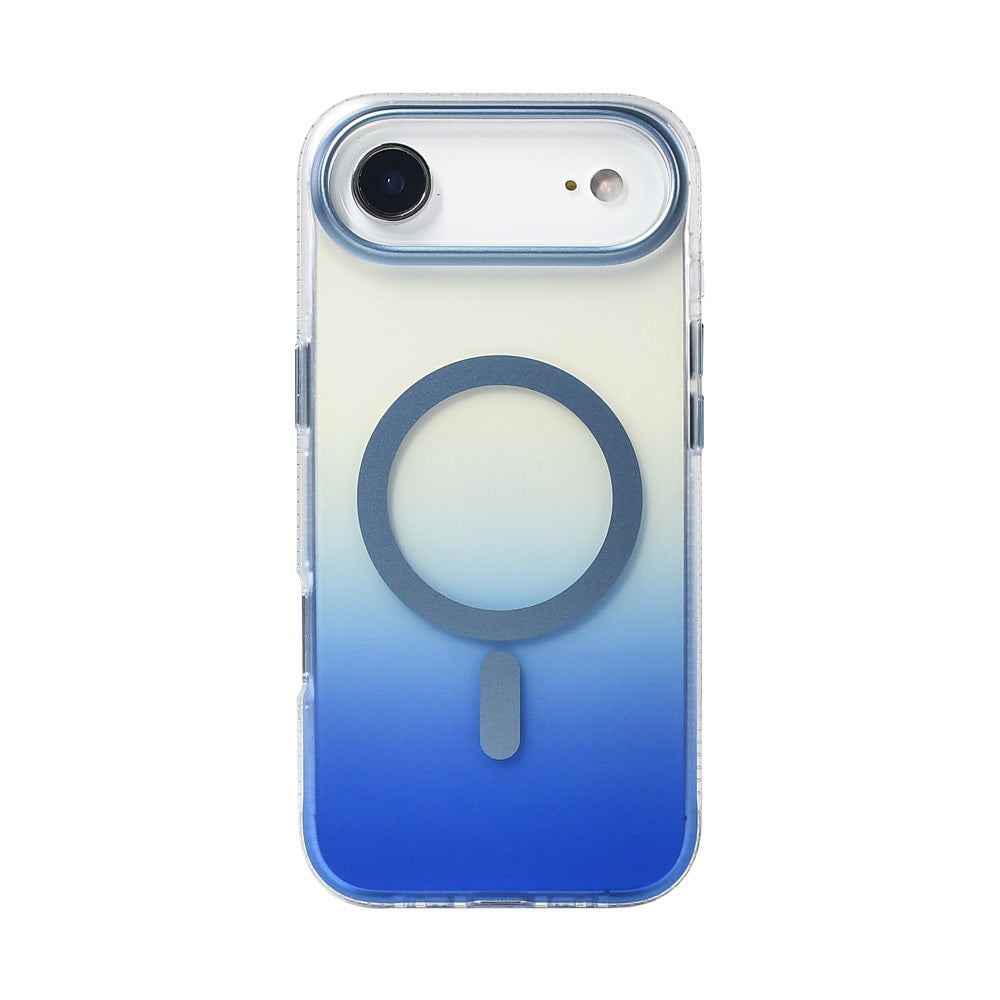 Apple iPhone 17 Air Kılıf M-safe Şarj Özellikli Transparan Renk Geçişli Zore Toros Kapak Rose Gold