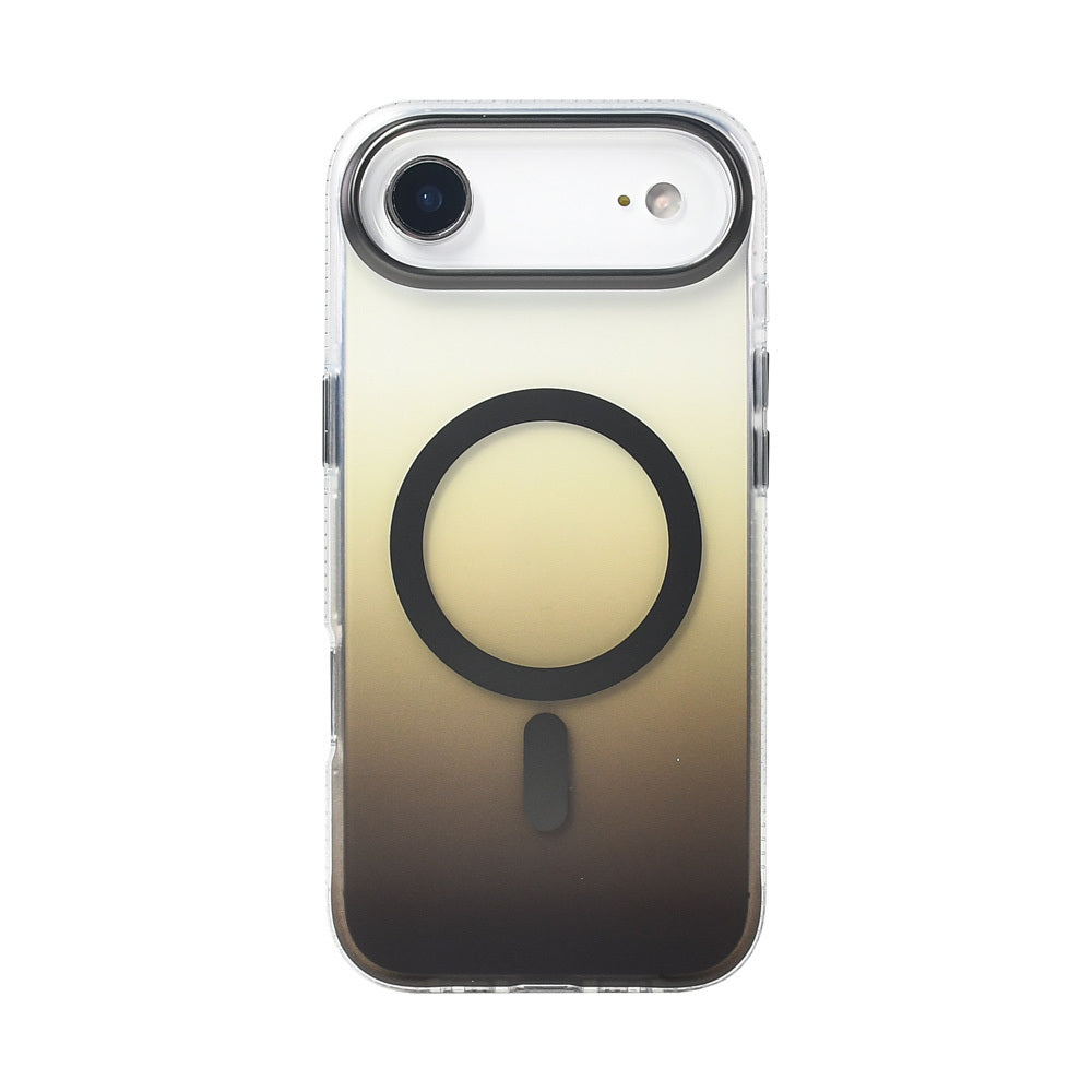 Apple iPhone 17 Air Kılıf M-safe Şarj Özellikli Transparan Renk Geçişli Zore Toros Kapak Rose Gold