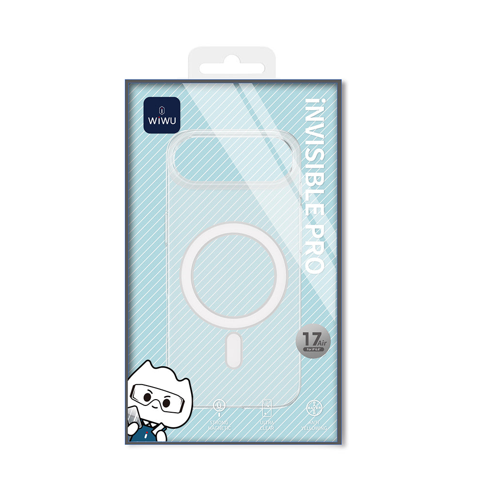 Apple iPhone 17 Air Kılıf M-safe Şarj Özellikli Wiwu YXK-207 Invisible Pro Sert PC Kapak Şeffaf