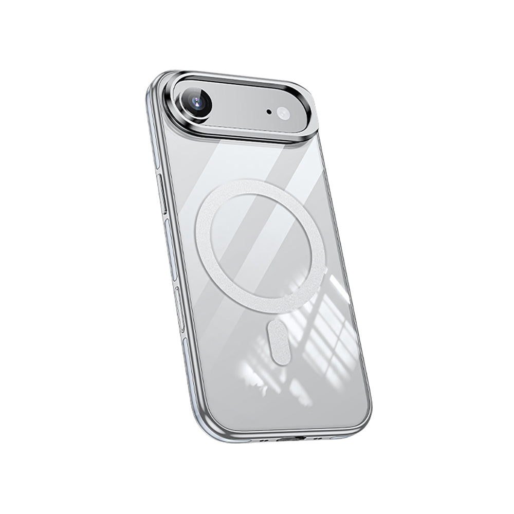 Apple iPhone 17 Air Kılıf M-safe Şarj Özellikli Wlons Standlı Efsane Kapak Gümüş