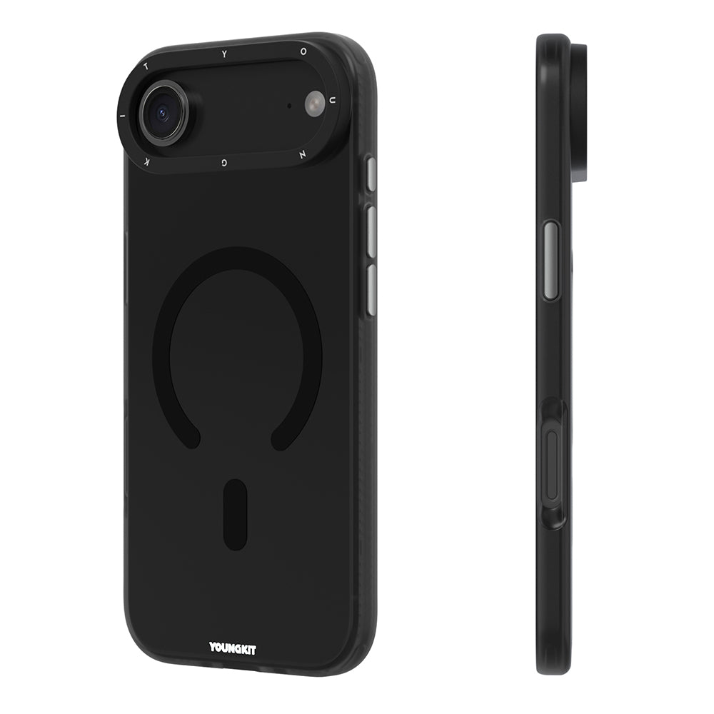 Apple iPhone 17 Air Kılıf M-safe Şarj Özellikli Youngkit Hidden Sand Serisi Kapak Mavi