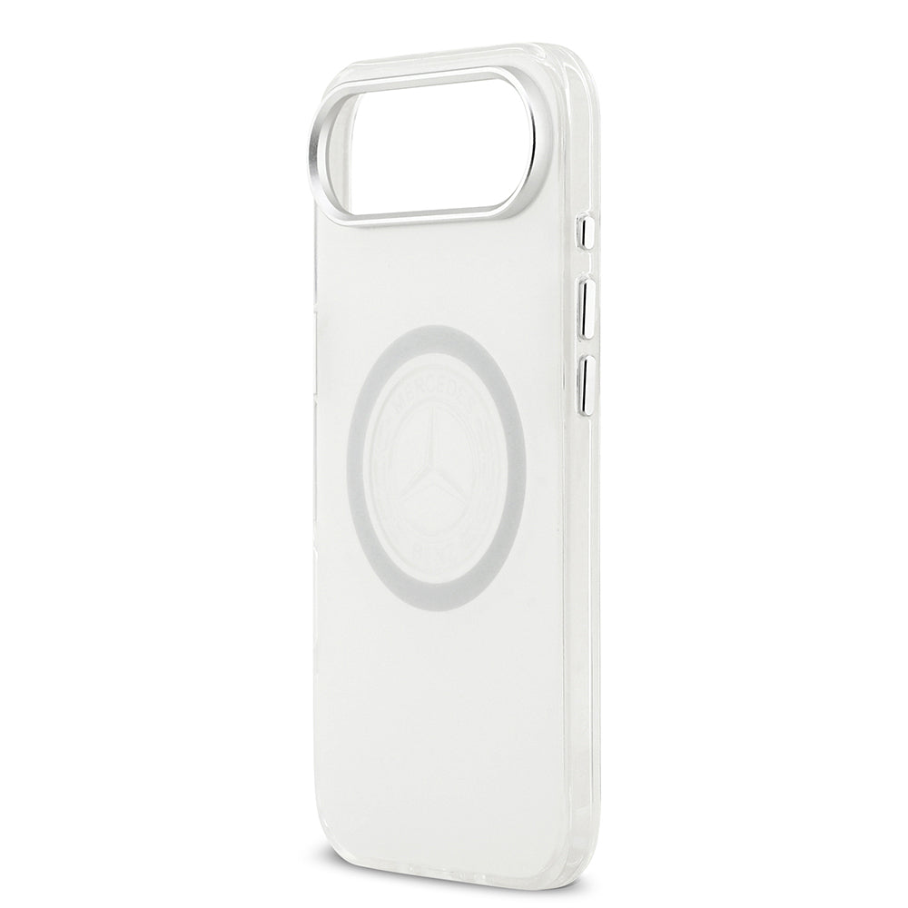 Apple iPhone 17 Air Kılıf Mercedes Benz Orjinal Lisanslı M-safe Şarj Özellikli Buzlu PC Nostaljik Yıldız Dizayn Kapak Beyaz