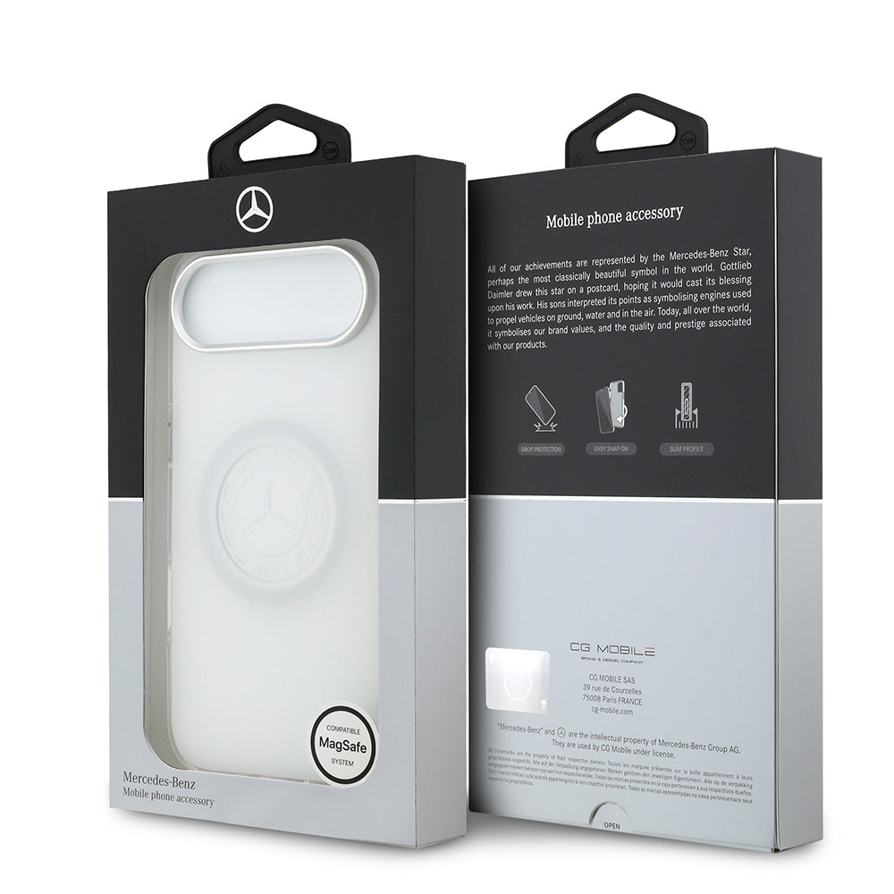 Apple iPhone 17 Air Kılıf Mercedes Benz Orjinal Lisanslı M-safe Şarj Özellikli Buzlu PC Nostaljik Yıldız Dizayn Kapak Siyah