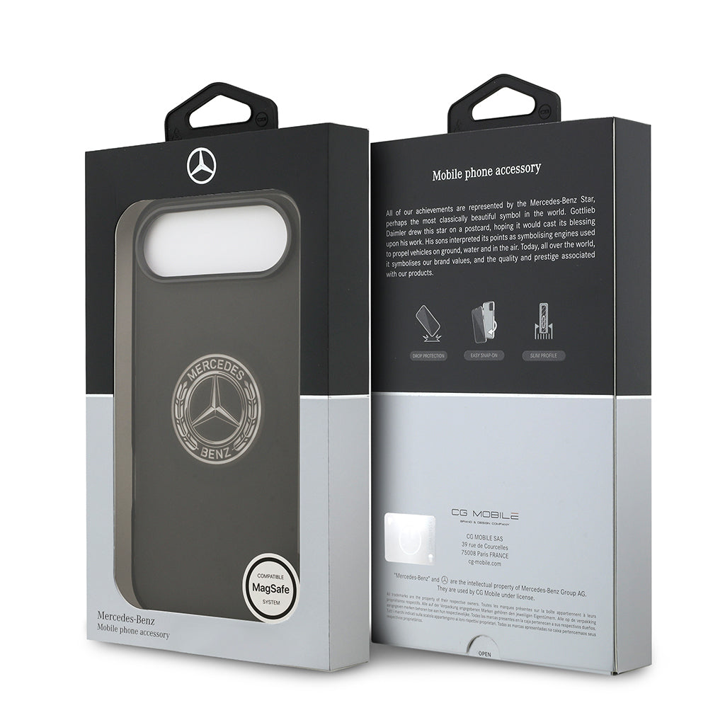 Apple iPhone 17 Air Kılıf Mercedes Benz Orjinal Lisanslı M-safe Şarj Özellikli Buzlu PC Nostaljik Yıldız Dizayn Kapak Beyaz