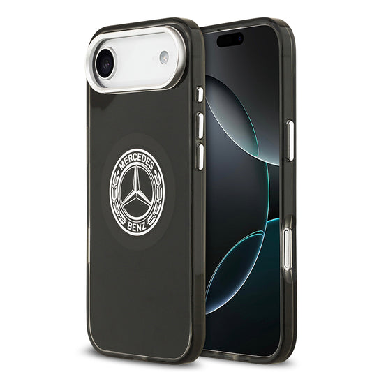 Apple iPhone 17 Air Kılıf Mercedes Benz Orjinal Lisanslı M-safe Şarj Özellikli Çift Katmanlı PC Nostaljik Yıldız Dizayn Kapak Siyah