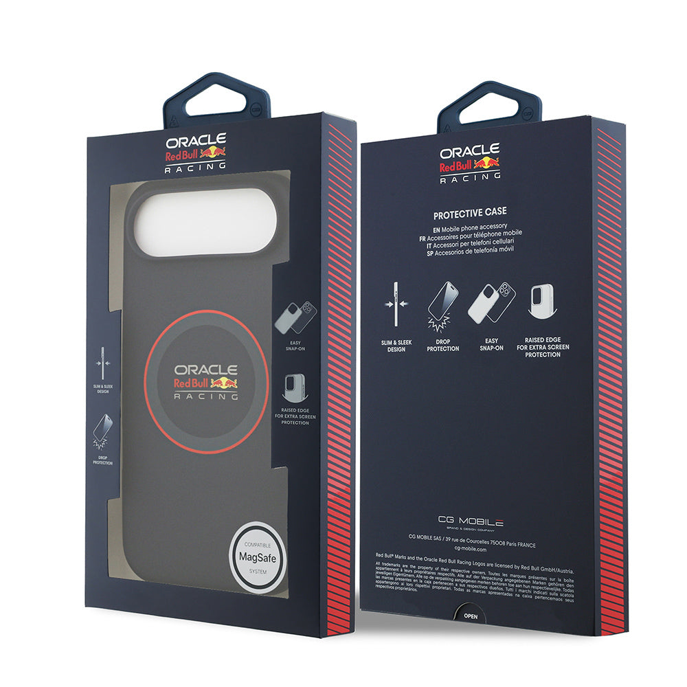 Apple iPhone 17 Air Kılıf Redbull Orjinal Lisanslı M-safe Şarj Özellikli Kırmızı Halka ve Logo Silikon Kapak Lacivert