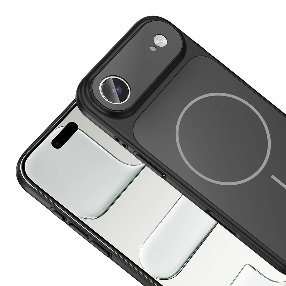 Apple iPhone 17 Air Kılıf Zore M-Safe Şarj Özellikli Kamera Korumalı Formen Kapak Siyah