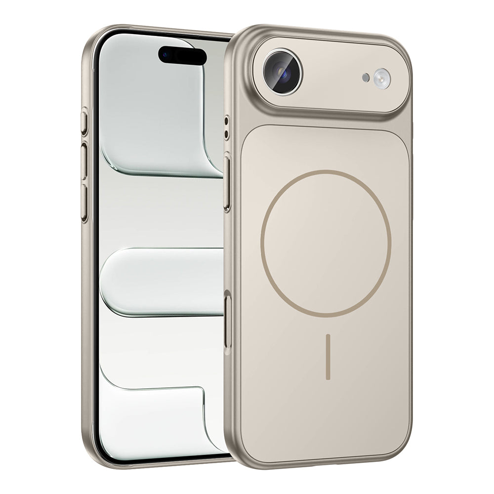 Apple iPhone 17 Air Kılıf Zore M-Safe Şarj Özellikli Kamera Korumalı Formen Kapak Gold