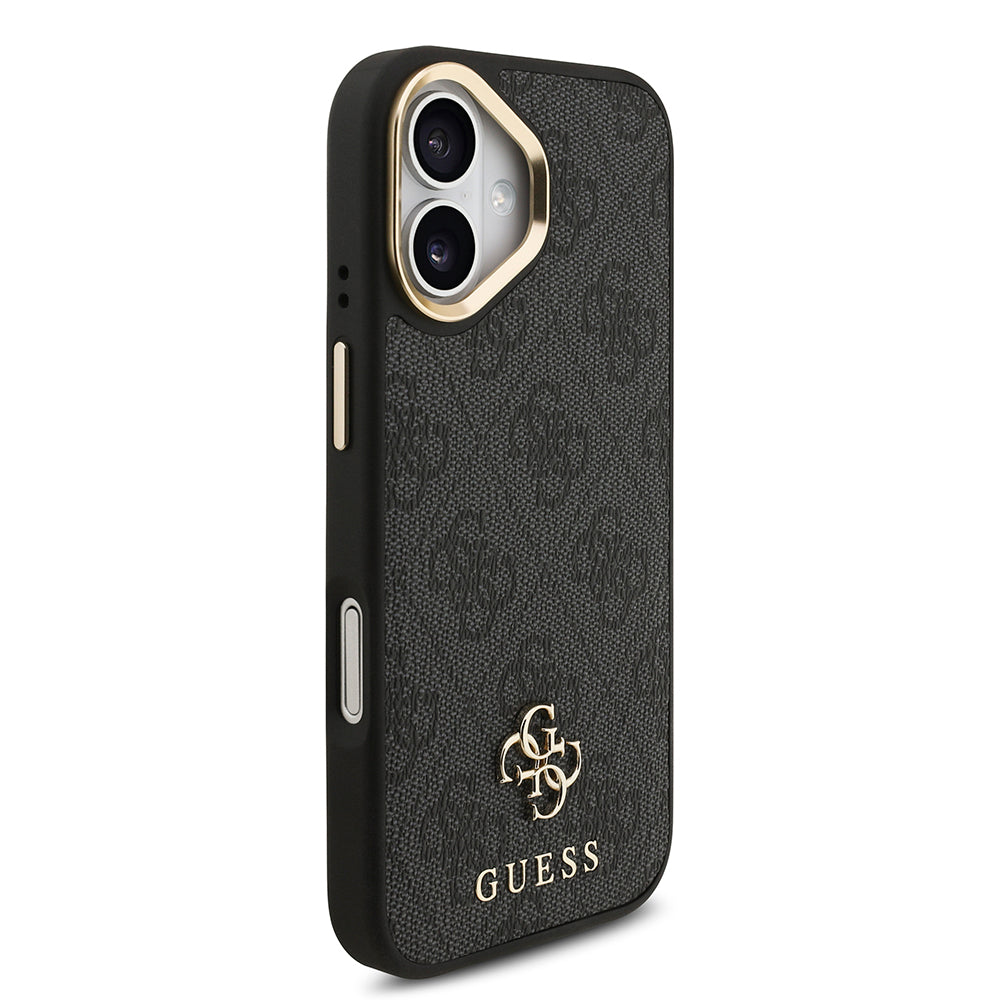 Apple iPhone 17 Guess Orjinal Lisanslı 4G ve Yazı Logolu Kılıf + Ekran Koruyucu + Lens Koruyucu 3in1 Aksesuar Seti Kahverengi