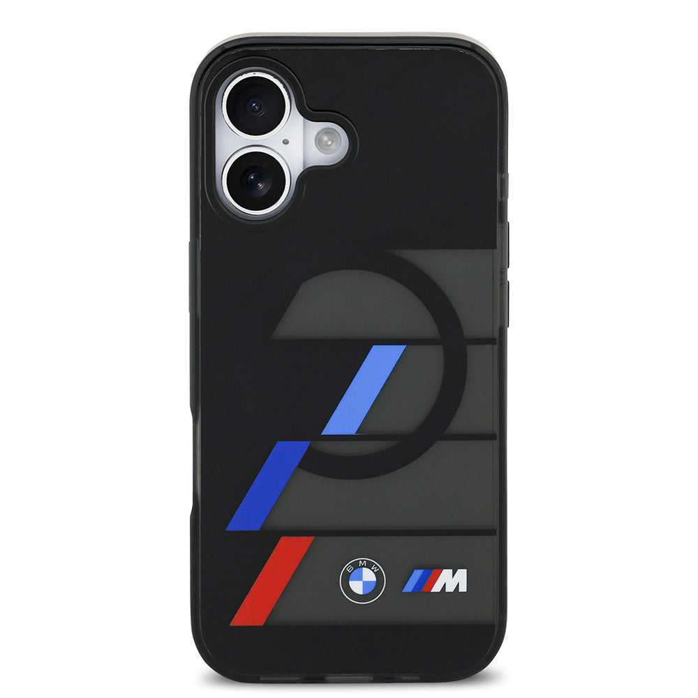 Apple iPhone 17 Kılıf BMW Orjinal Lisanslı M-safe Şarj Özellikli IML Baskılı Üç Renkli M Dizayn Kapak Siyah