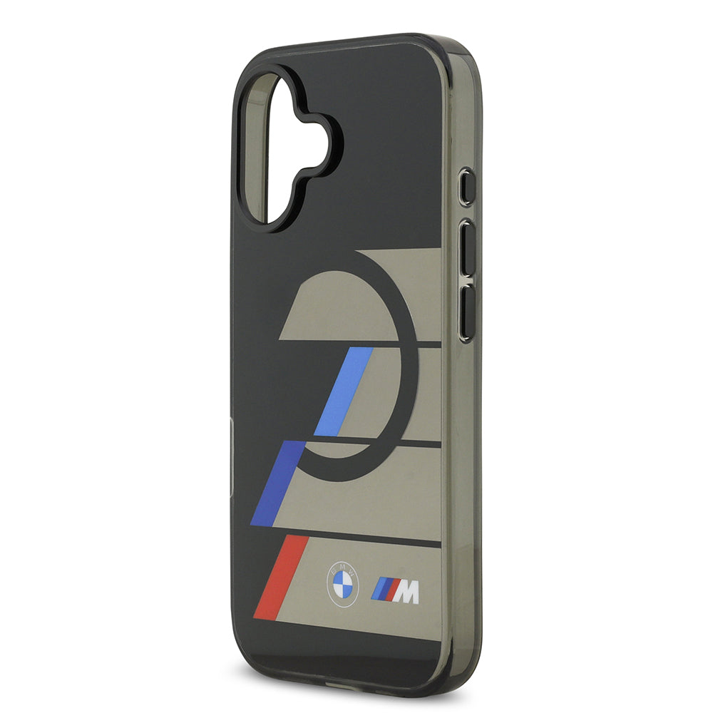 Apple iPhone 17 Kılıf BMW Orjinal Lisanslı M-safe Şarj Özellikli IML Baskılı Üç Renkli M Dizayn Kapak Siyah