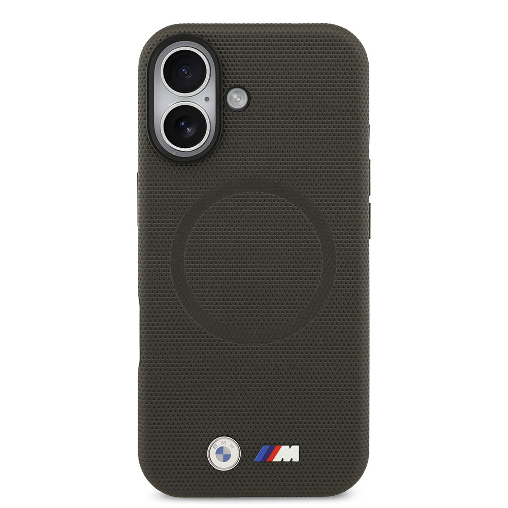 Apple iPhone 17 Kılıf BMW Orjinal Lisanslı M-safe Şarj Özellikli Metal Logolu Delikli M Dizayn Deri Kapak Kırmızı