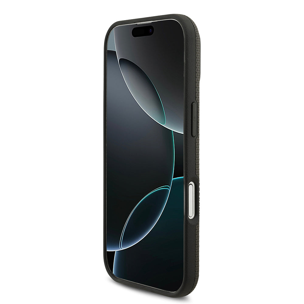 Apple iPhone 17 Kılıf BMW Orjinal Lisanslı M-safe Şarj Özellikli Metal Logolu Delikli M Dizayn Deri Kapak Siyah