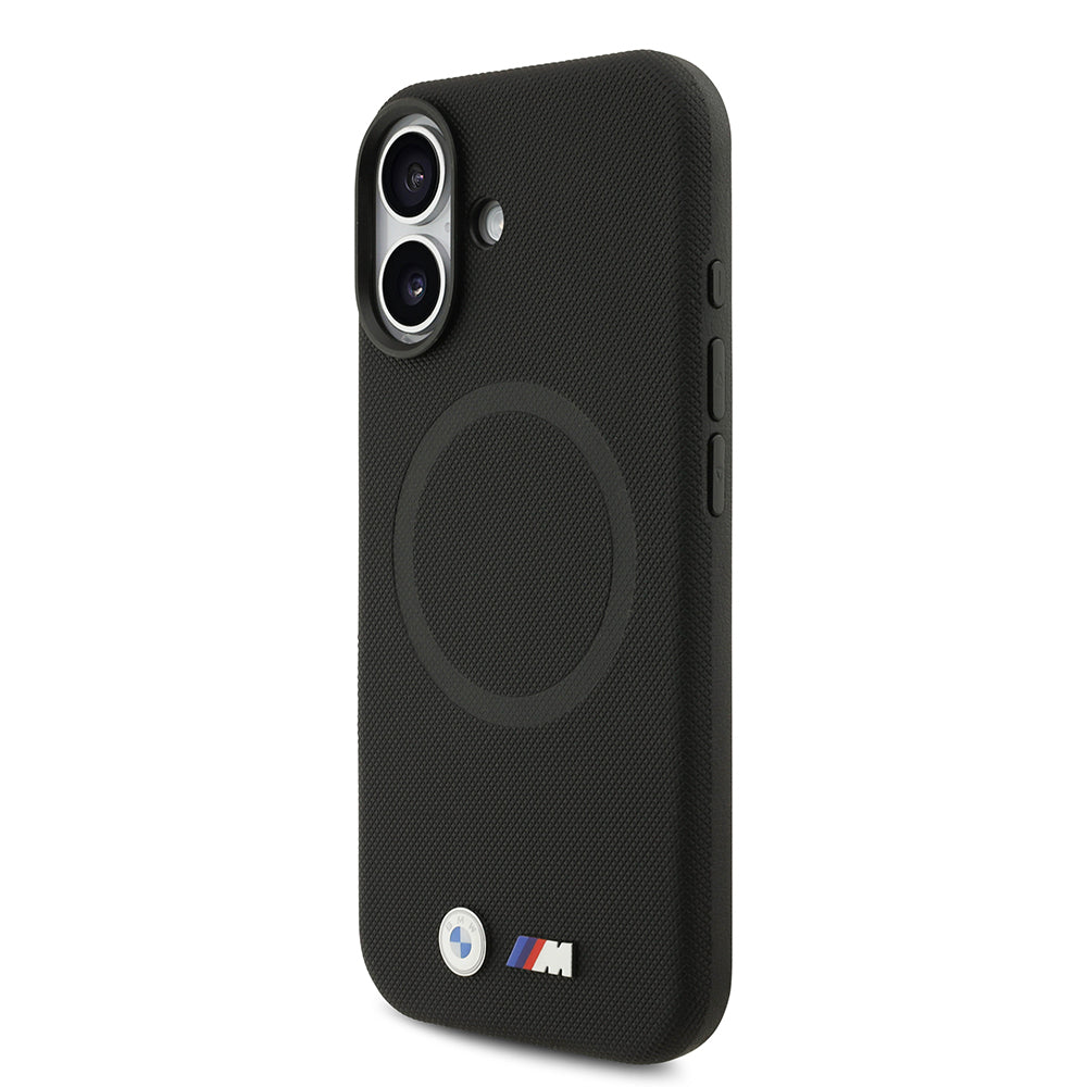 Apple iPhone 17 Kılıf BMW Orjinal Lisanslı M-safe Şarj Özellikli Metal Logolu Delikli M Dizayn Deri Kapak Lacivert