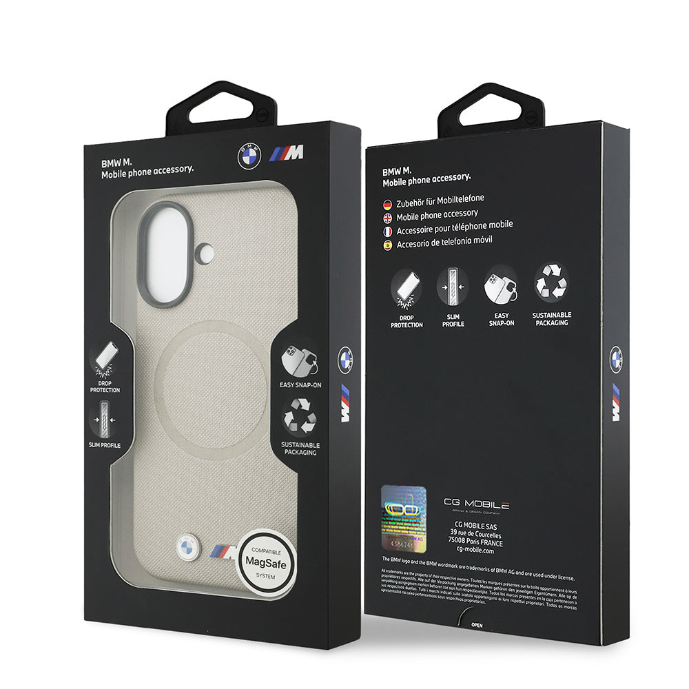 Apple iPhone 17 Kılıf BMW Orjinal Lisanslı M-safe Şarj Özellikli Metal Logolu Delikli M Dizayn Deri Kapak Siyah