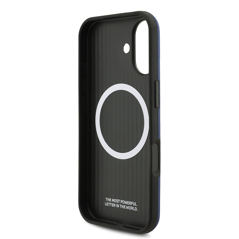 Apple iPhone 17 Kılıf BMW Orjinal Lisanslı M-safe Şarj Özellikli Metal Logolu Delikli M Dizayn Deri Kapak Füme