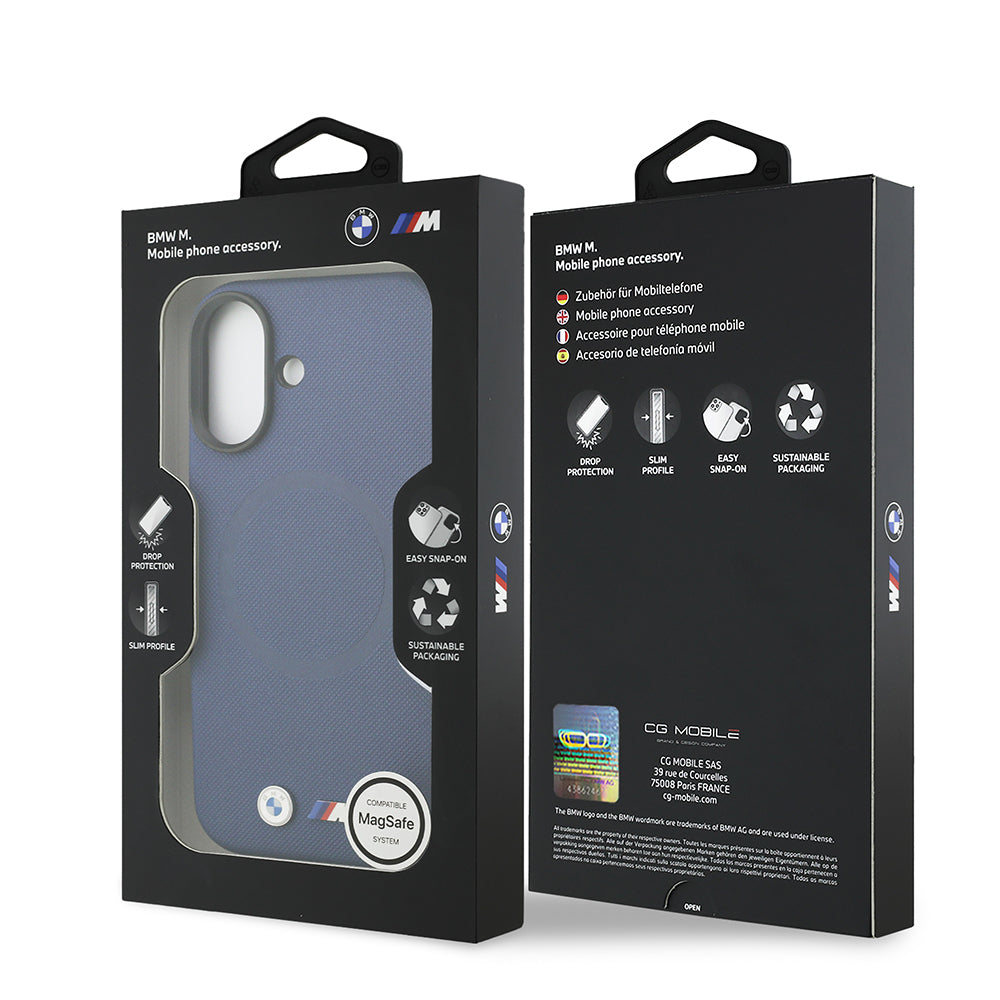 Apple iPhone 17 Kılıf BMW Orjinal Lisanslı M-safe Şarj Özellikli Metal Logolu Delikli M Dizayn Deri Kapak Siyah