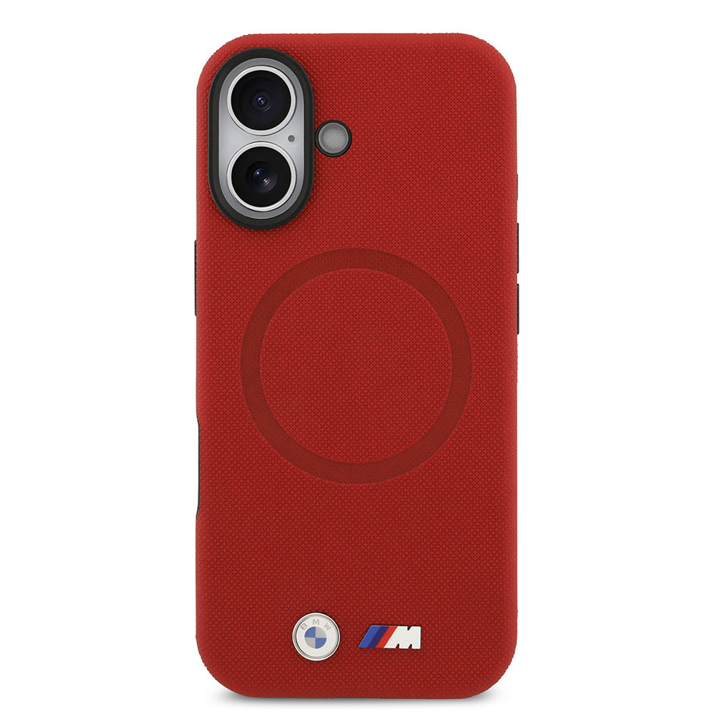 Apple iPhone 17 Kılıf BMW Orjinal Lisanslı M-safe Şarj Özellikli Metal Logolu Delikli M Dizayn Deri Kapak Füme