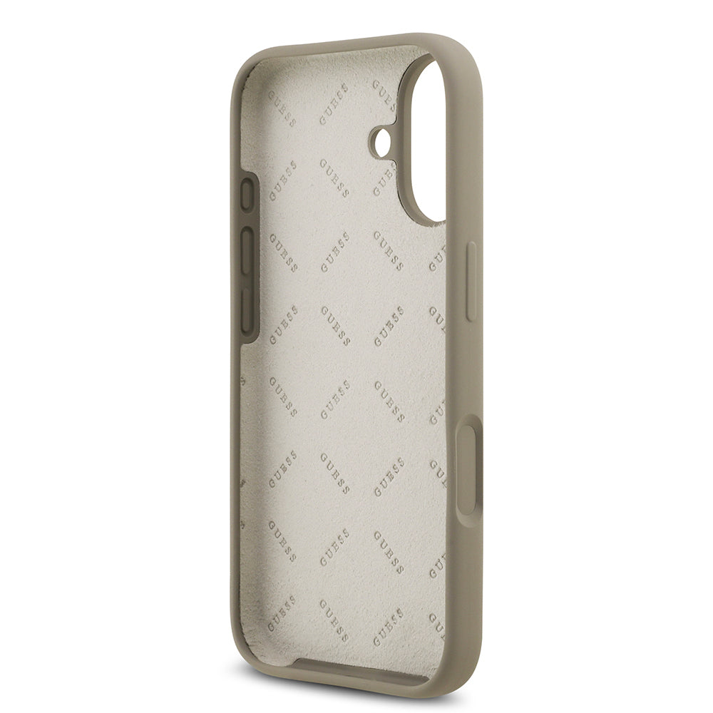 Apple iPhone 17 Kılıf Guess Orjinal Lisanslı Grained Yazı Logolu Kapak Yeşil