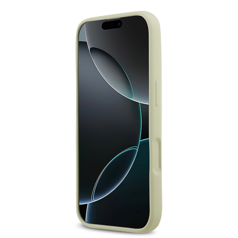 Apple iPhone 17 Kılıf Guess Orjinal Lisanslı Grained Yazı Logolu Kapak Kahverengi