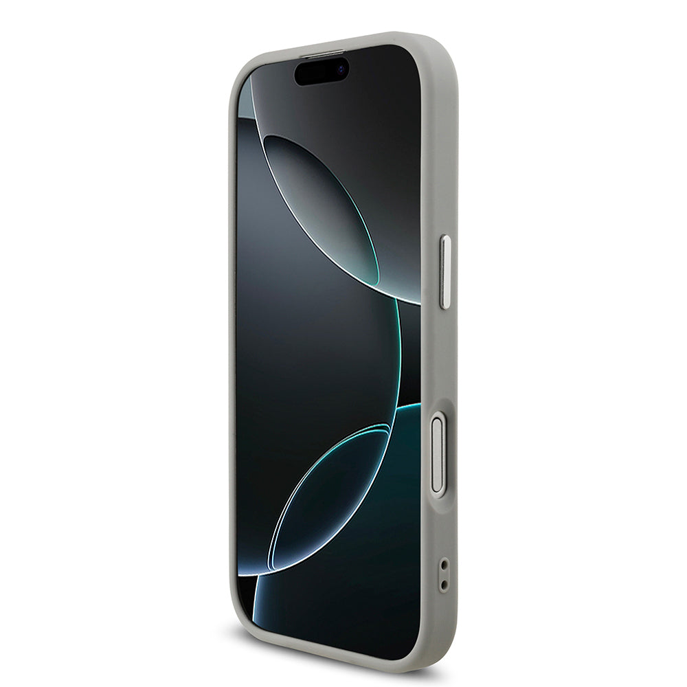 Apple iPhone 17 Kılıf Guess Orjinal Lisanslı M-safe Şarj Özellikli Metal Kamera Çerçeveli Üçgen Logolu Glitter Kapak Gold