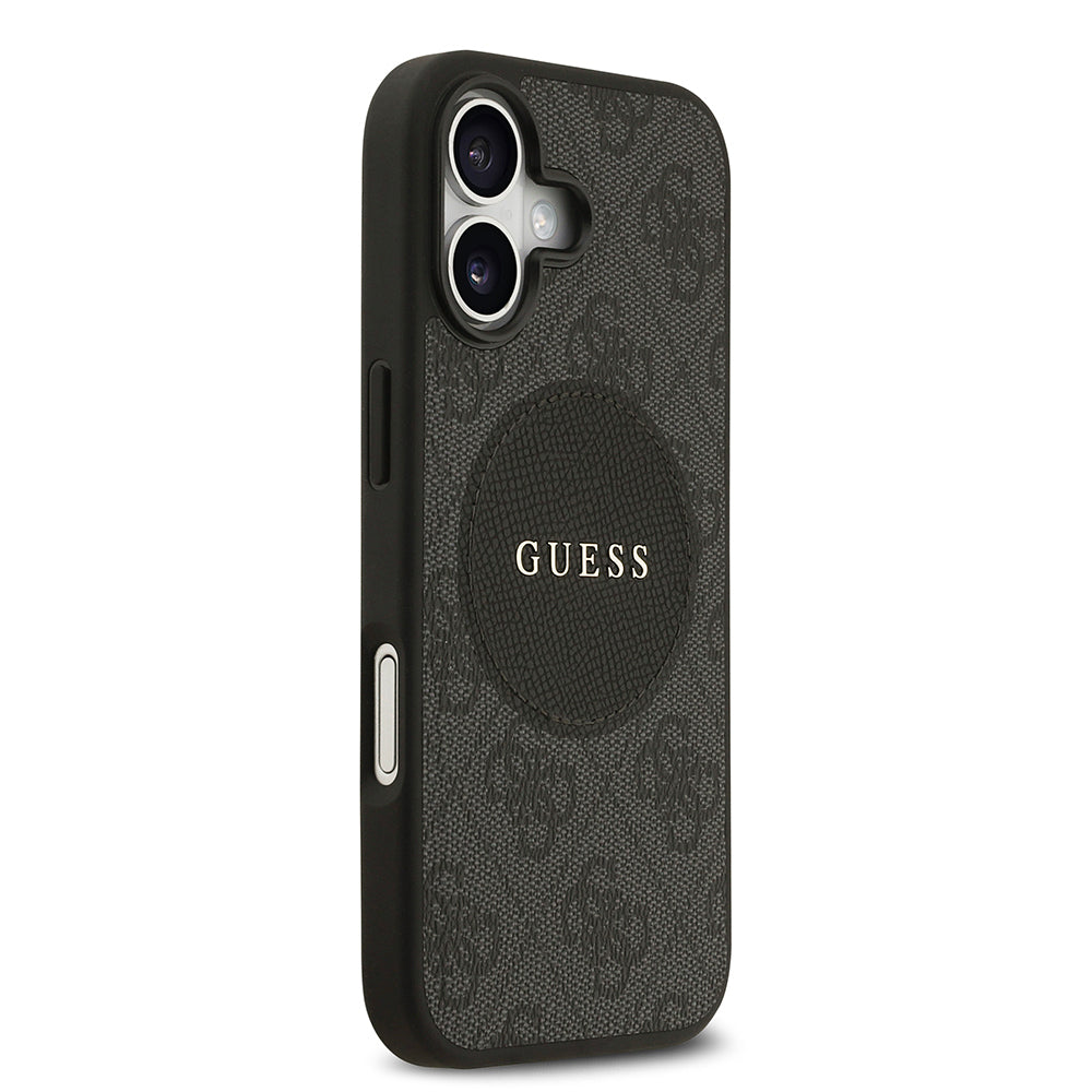 Apple iPhone 17 Kılıf Guess Orjinal Lisanslı M-safe Şarj Özellikli Yazı Logolu Circle Classic Kapak Pembe
