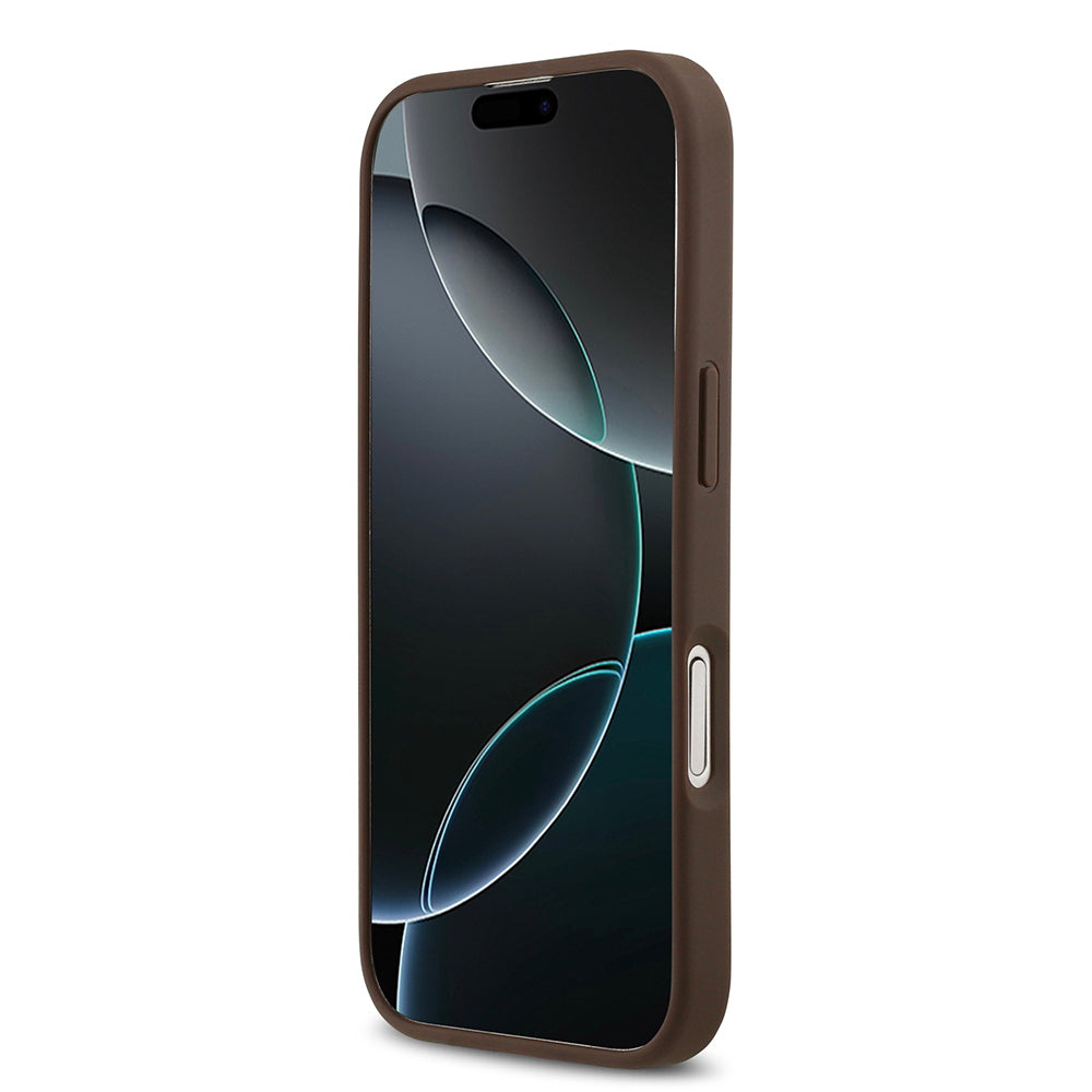 Apple iPhone 17 Kılıf Guess Orjinal Lisanslı M-safe Şarj Özellikli Yazı Logolu Circle Classic Kapak Siyah