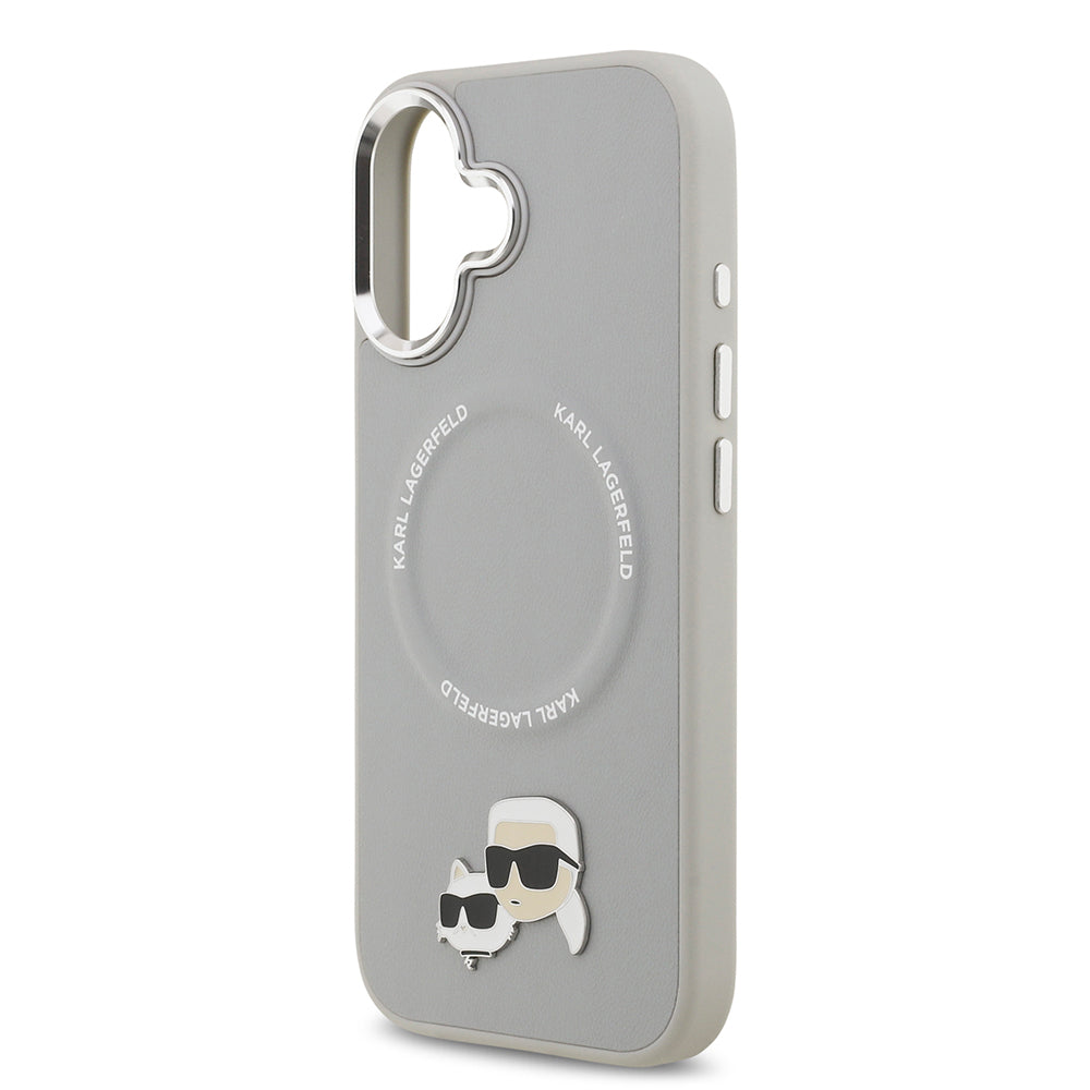 Apple iPhone 17 Kılıf Karl Lagerfeld Orjinal Lisanslı M-safe Şarj Özellikli Metal Kamera ve Buton Tasarımlı K&C PU Deri Kapak Siyah