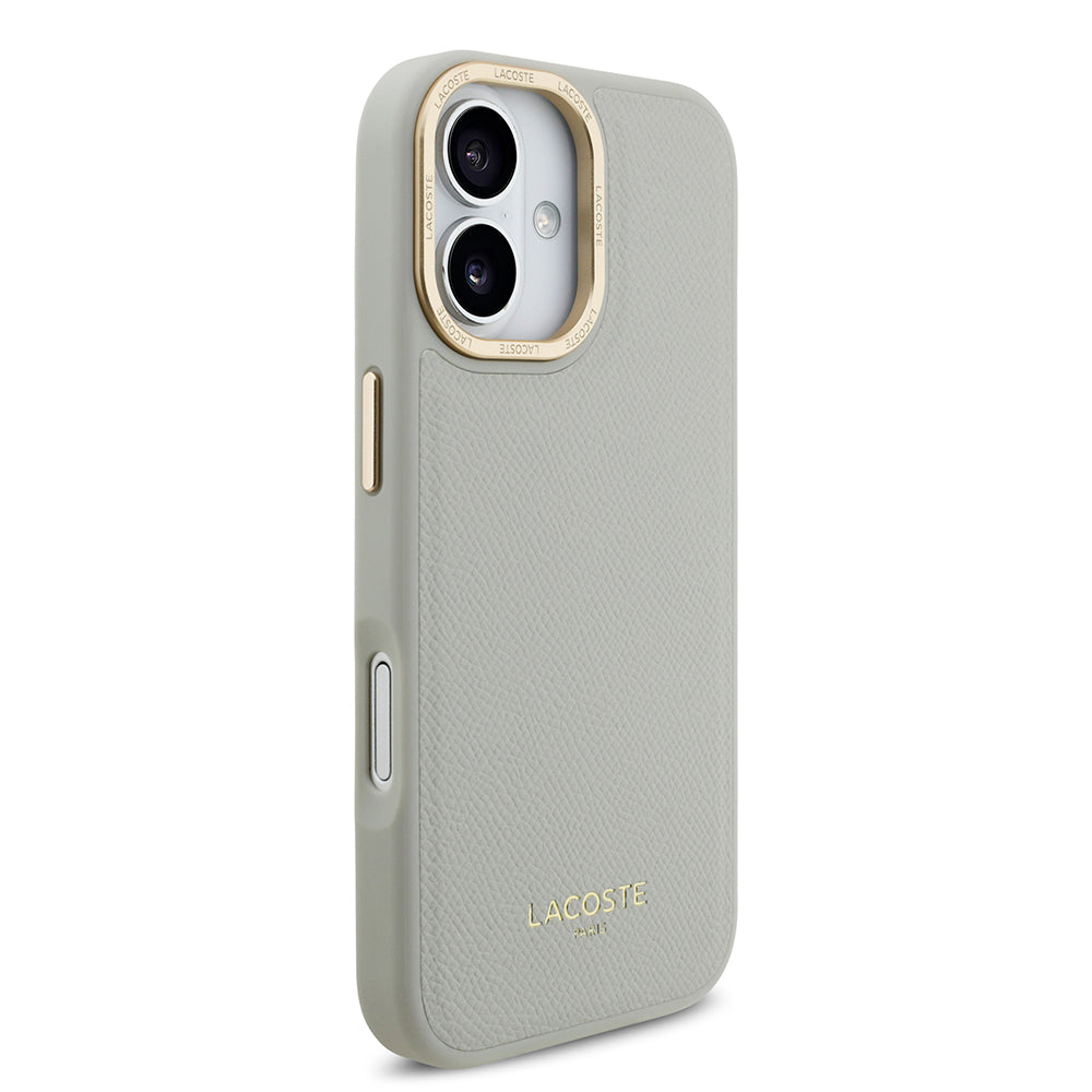 Apple iPhone 17 Kılıf Lacoste Orjinal Lisanslı M-safe Şarj Özellikli Champs Elysees PU Deri Tasarımlı Kapak Siyah