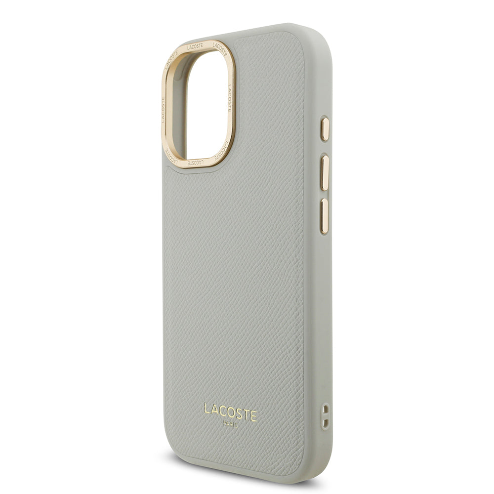 Apple iPhone 17 Kılıf Lacoste Orjinal Lisanslı M-safe Şarj Özellikli Champs Elysees PU Deri Tasarımlı Kapak Pembe