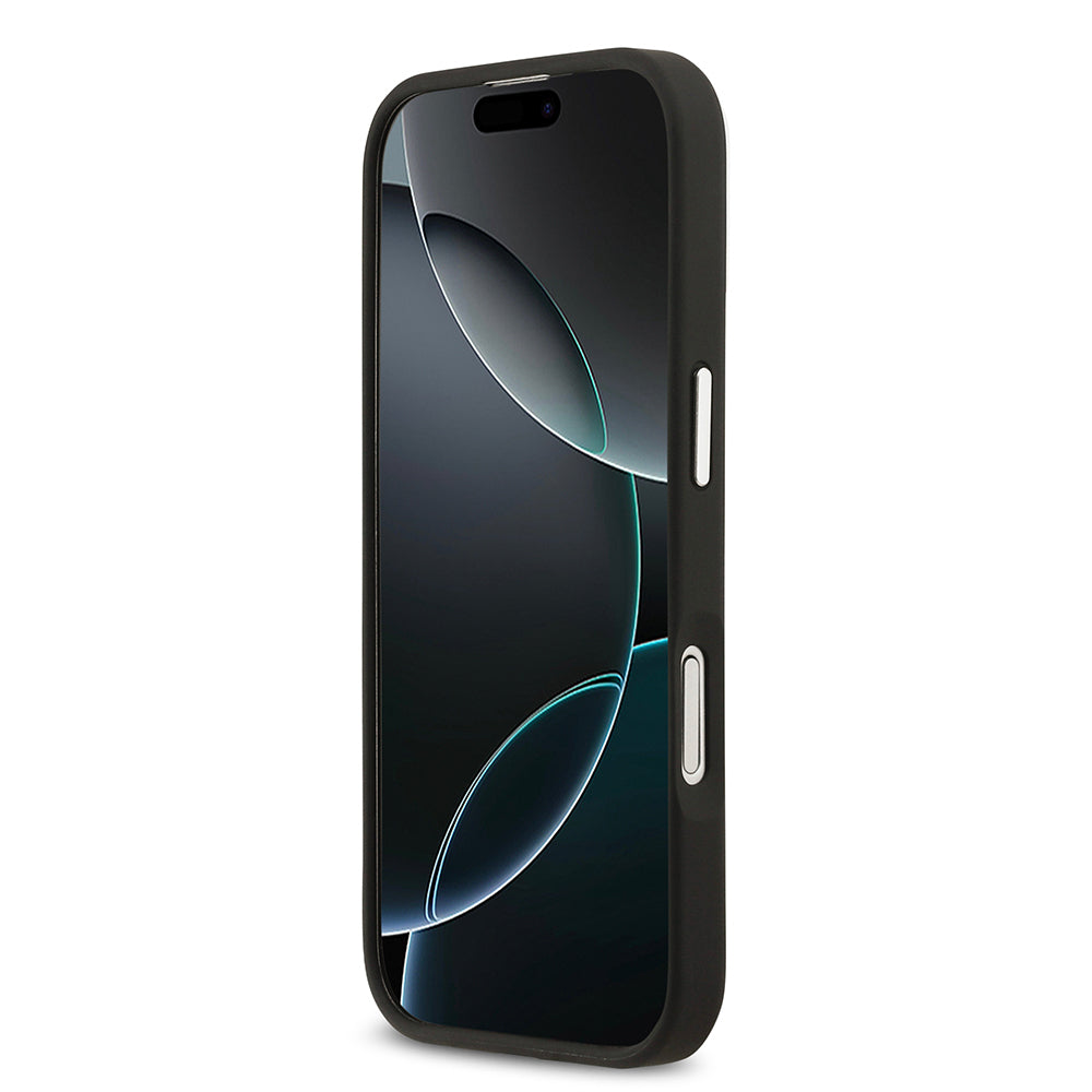 Apple iPhone 17 Kılıf Lacoste Orjinal Lisanslı M-safe Şarj Özellikli Champs Elysees PU Deri Tasarımlı Kapak Siyah