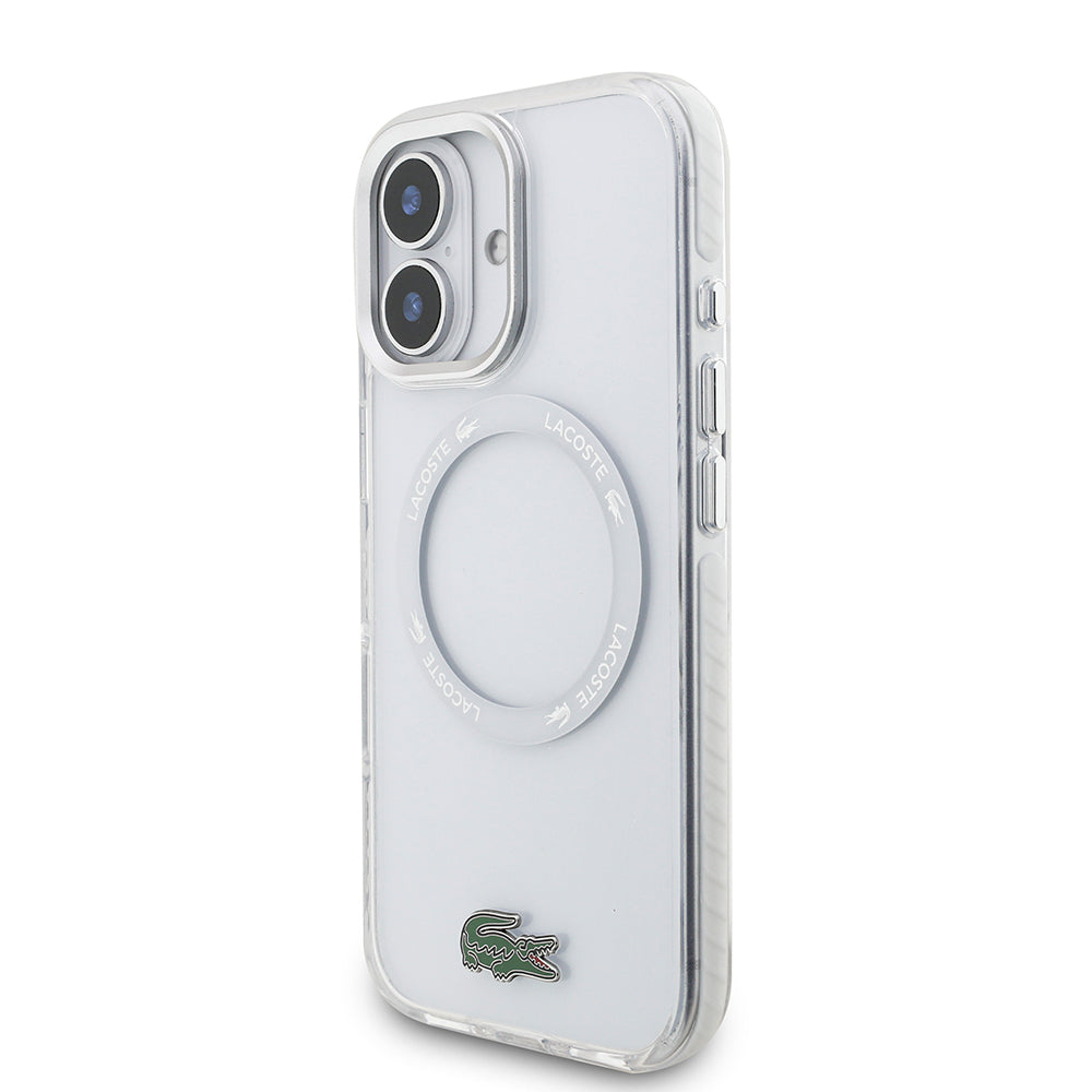 Apple iPhone 17 Kılıf Lacoste Orjinal Lisanslı M-safe Şarj Özellikli İkonik Timsah Logolu Buzlu Kapak Yeşil