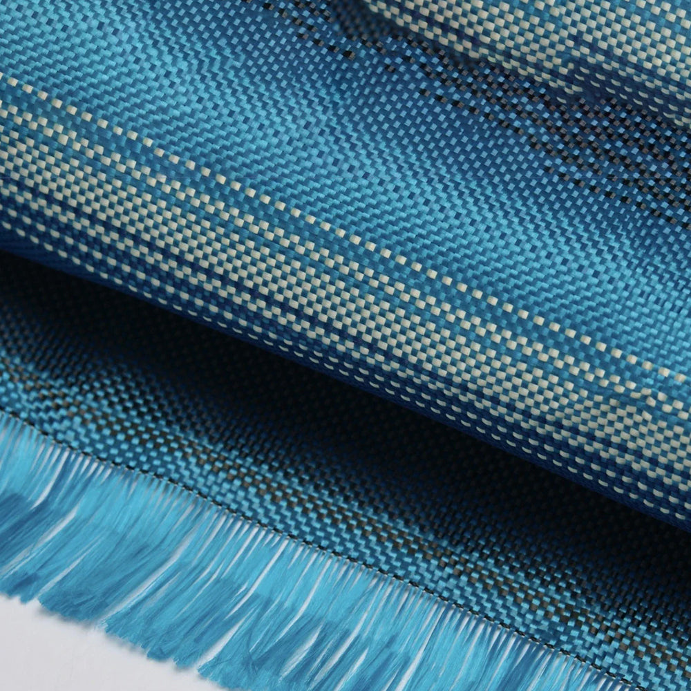 Apple iPhone 17 Kılıf M-safe Şarj Özellikli Aramid Fiber Pitaka Tactile Woven Sunset-Moonrise Serisi Kapak Mavi