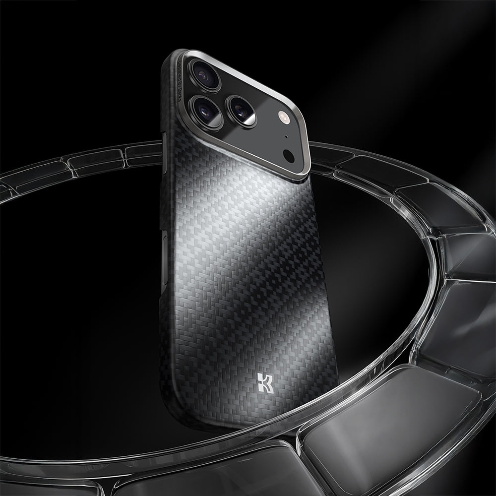 Apple iPhone 17 Kılıf M-Safe Şarj Özellikli Benks ArmorAir ArmorGrid Serisi Kevlar Kapak Siyah