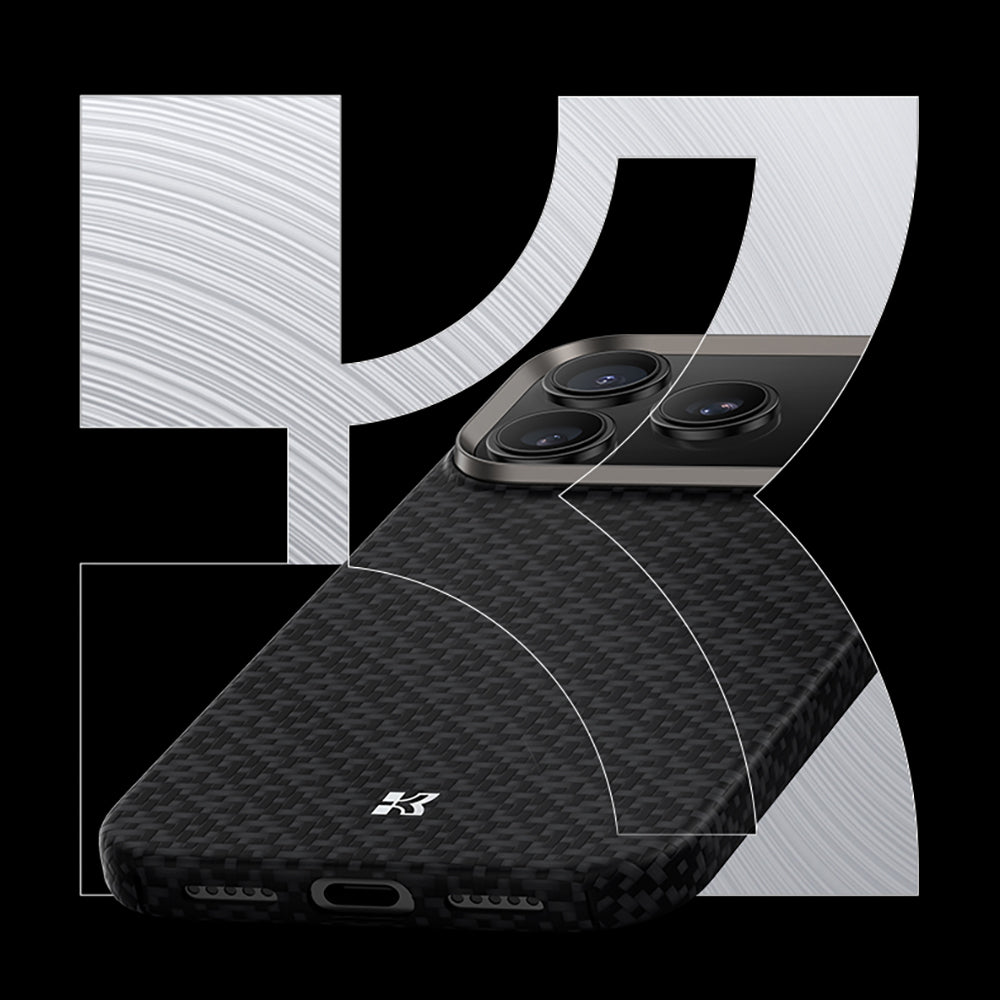 Apple iPhone 17 Kılıf M-Safe Şarj Özellikli Benks ArmorAir ArmorGrid Serisi Kevlar Kapak Siyah