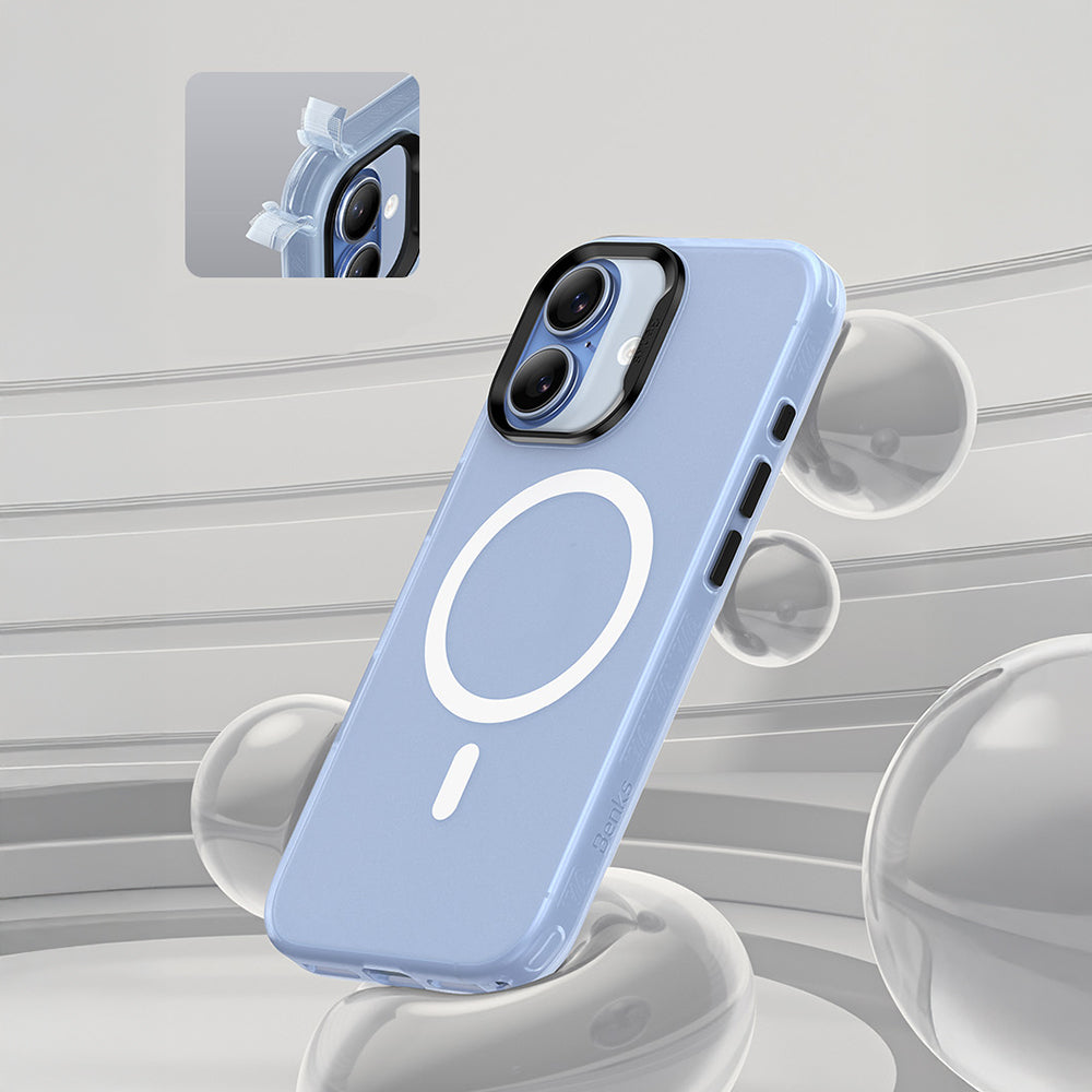 Apple iPhone 17 Kılıf M-safe Şarj Özellikli Benks Lucid Armor Kapak Açık Mor