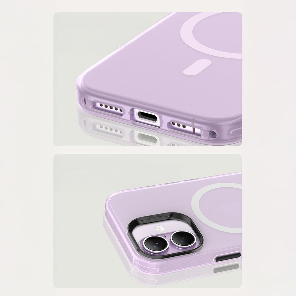 Apple iPhone 17 Kılıf M-safe Şarj Özellikli Benks Lucid Armor Kapak Açık Mor