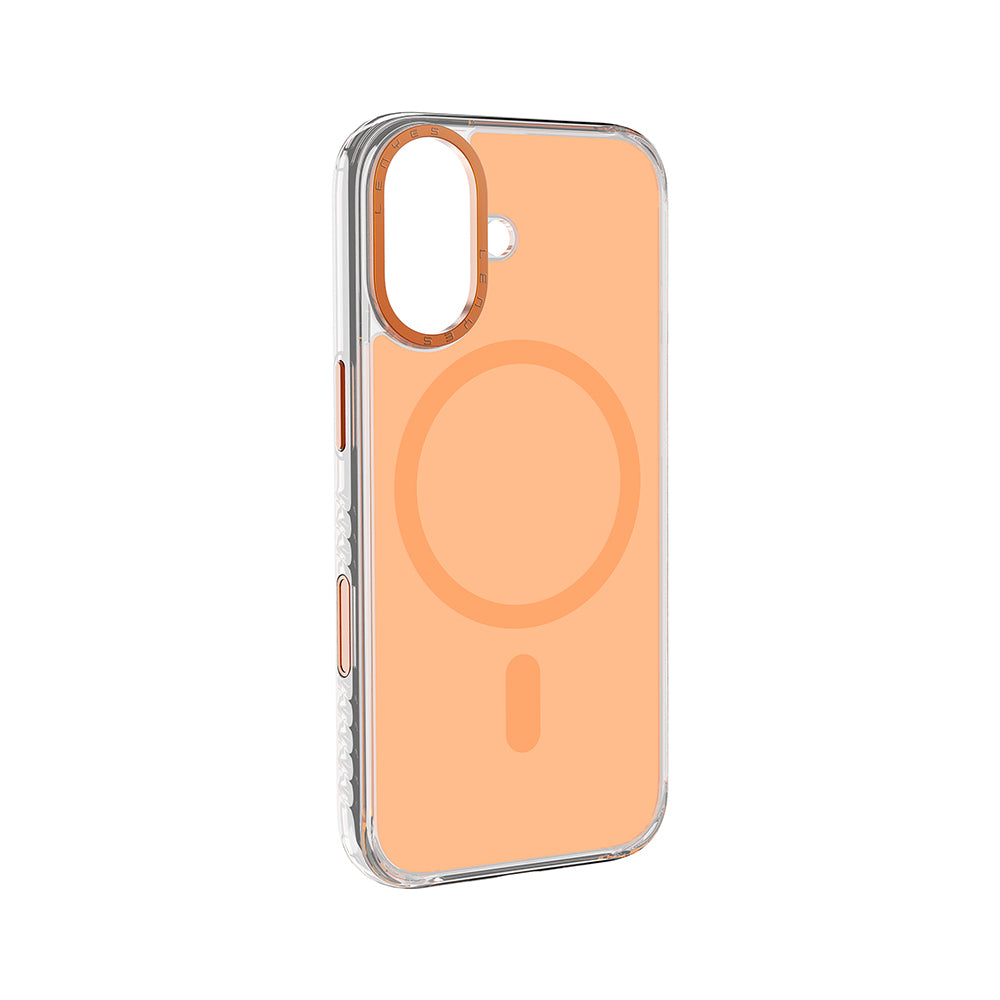 Apple iPhone 17 Kılıf M-safe Şarj Özellikli Metal Kamera Çerçeveli Airbag Tasarımlı Lenyes CK221 Sert PC Kapak Şeffaf