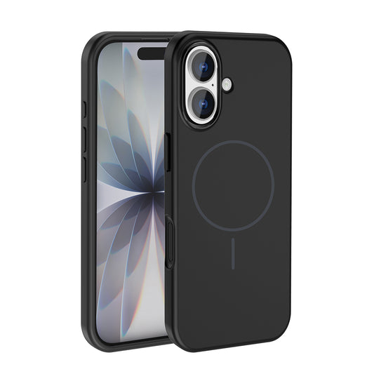 Apple iPhone 17 Kılıf M-Safe Şarj Özellikli Metal Kamera Çerçeveli Zore Edi Silikon Kapak Siyah