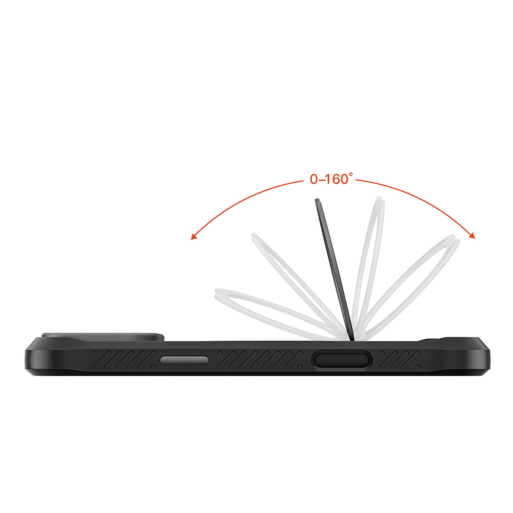 Apple iPhone 17 Kılıf M-safe Şarj Özellikli Parmak Ring Standlı Airbag Tasarımlı Mutural Obsidian Serisi Kapak Turuncu