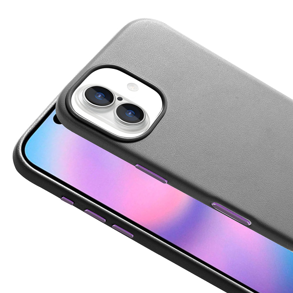 Apple iPhone 17 Kılıf M-safe Şarj Özellikli PU Deri Görünümlü Zore Kupra Kapak Turuncu