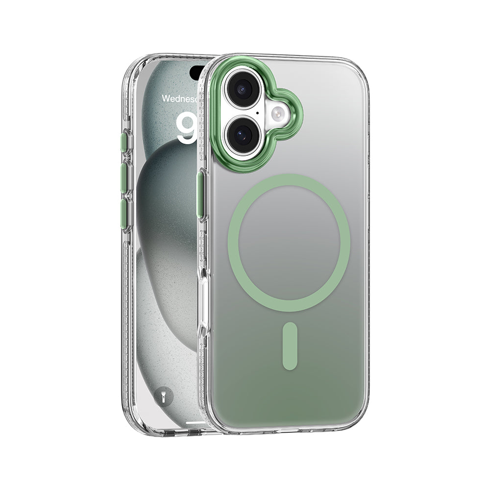 Apple iPhone 17 Kılıf M-safe Şarj Özellikli Sararmaya Karşı Dayanıklı Mutural Icesense Serisi Kapak Açık Yeşil