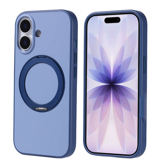 Apple iPhone 17 Kılıf M-Safe Şarj Özellikli Standlı Zore Proton Silikon Kapak Lacivert